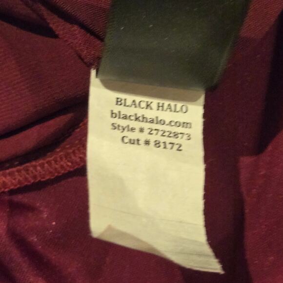 Black Halo NWT Arlo Dark Red Berry Velvet Draped Cocktail Mini Dress, Size 4 - Picture 11 of 12